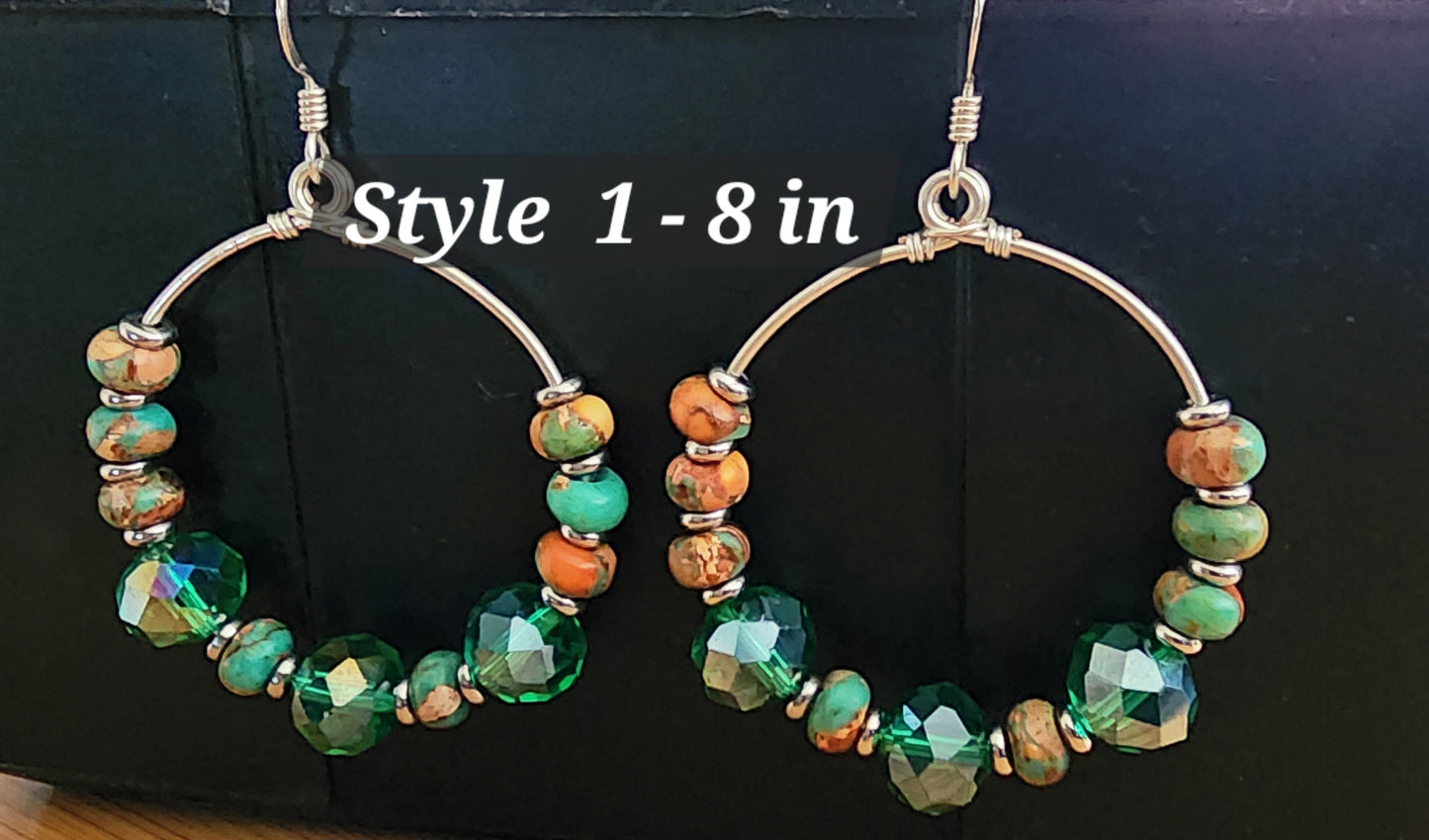Serene Green Dewdrop Bracelet and Earring Set Bead From The Heart Creations