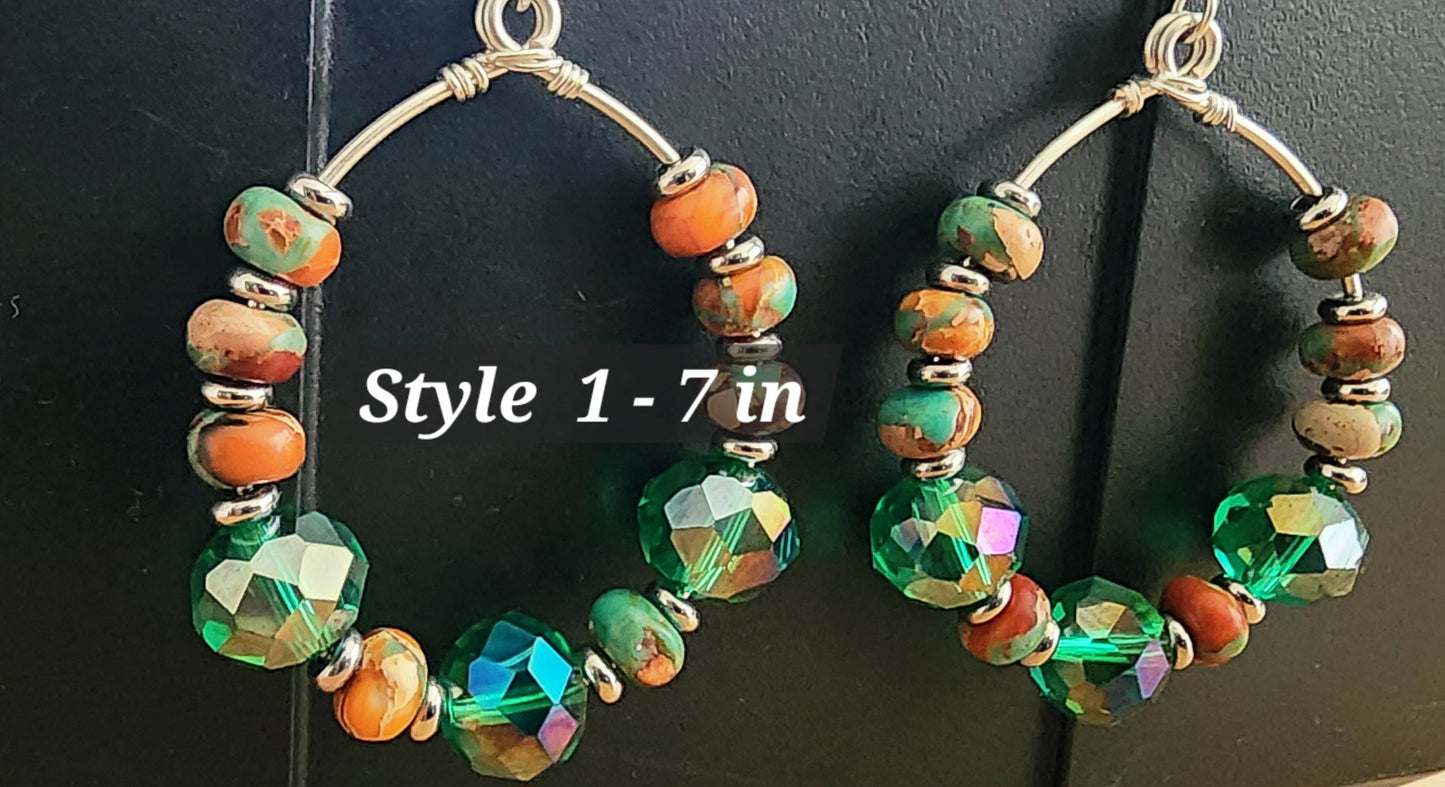 Serene Green Dewdrop Bracelet and Earring Set Bead From The Heart Creations