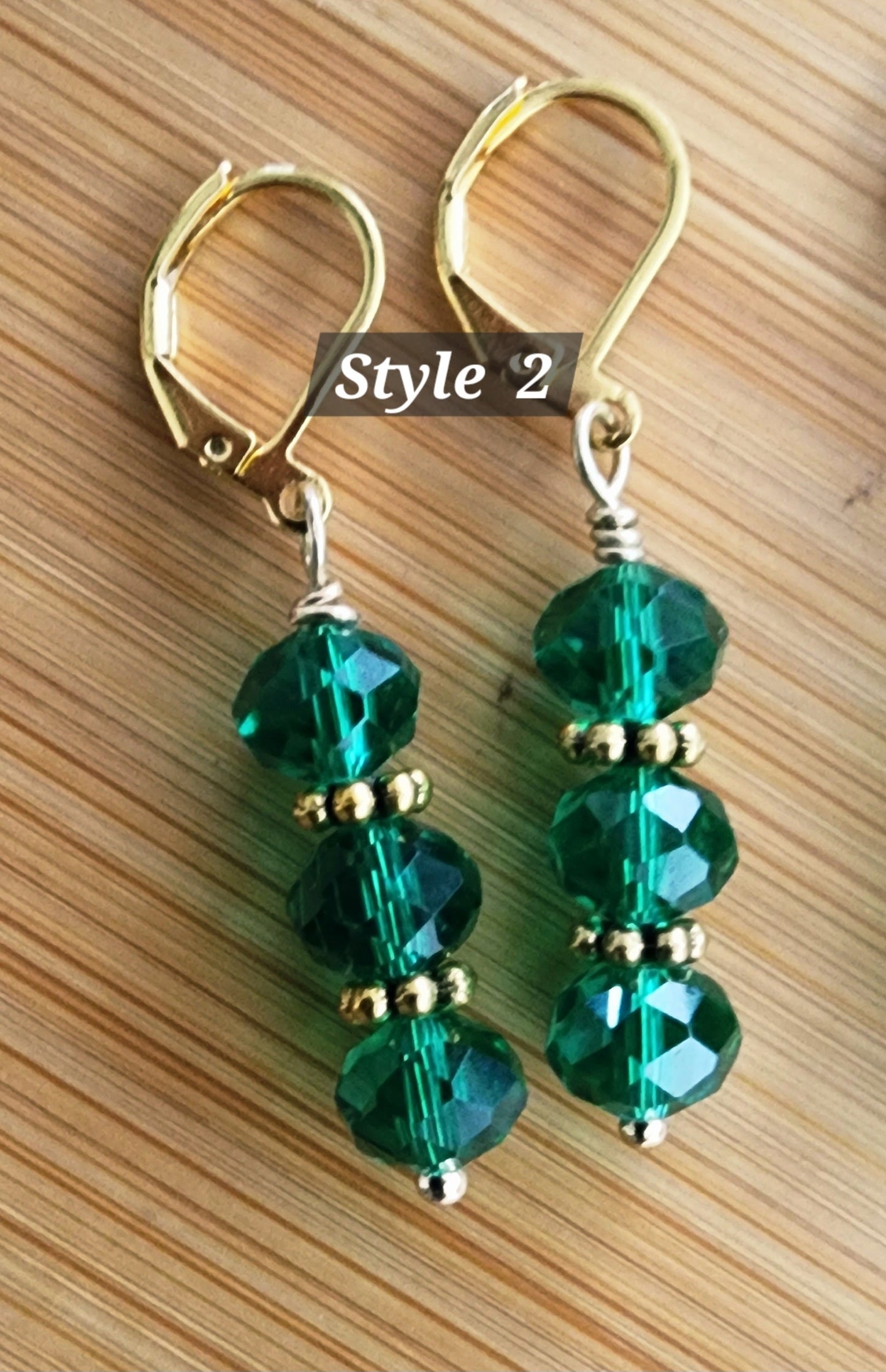 Serene Green Dewdrop Bracelet and Earring Set Bead From The Heart Creations