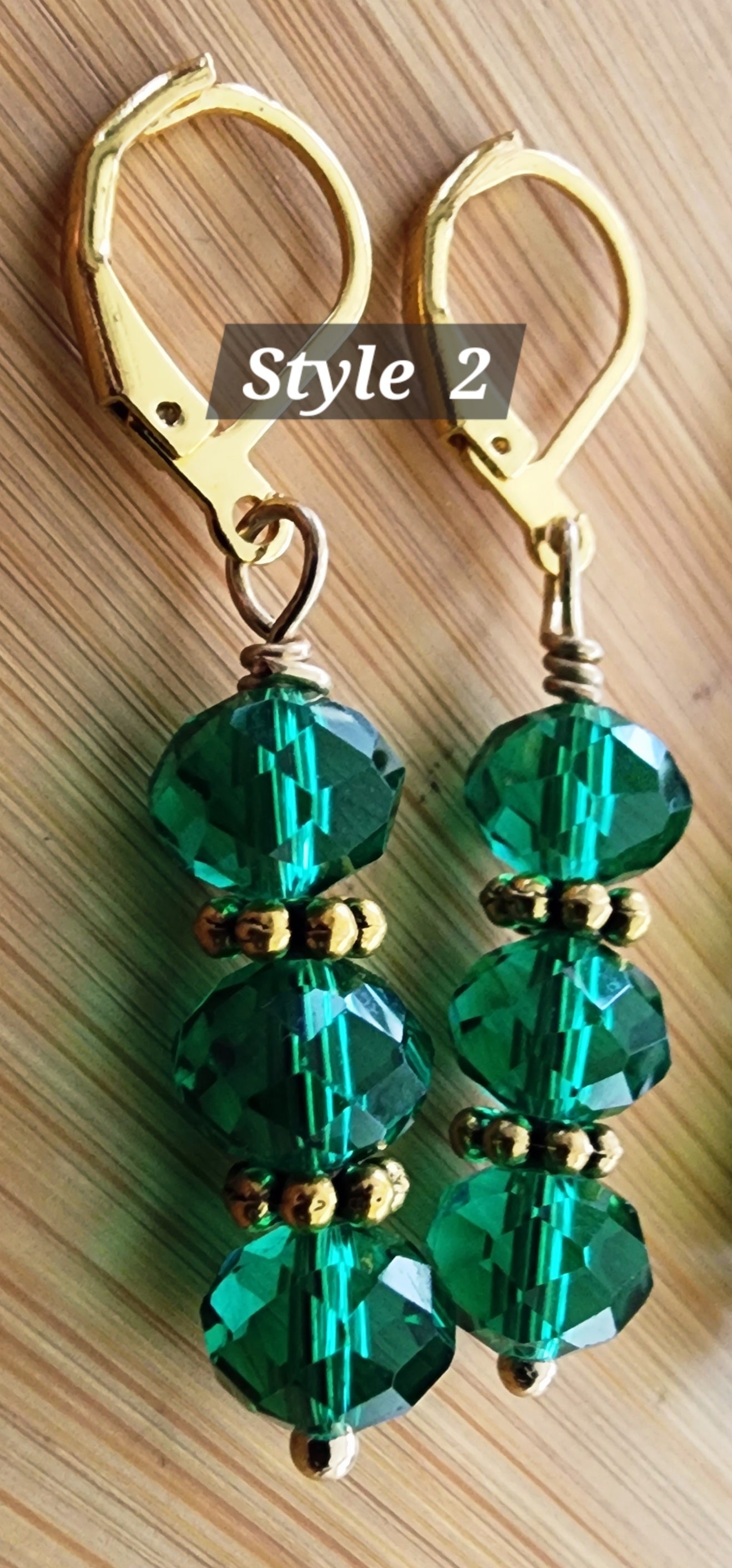 Serene Green Dewdrop Bracelet and Earring Set Bead From The Heart Creations