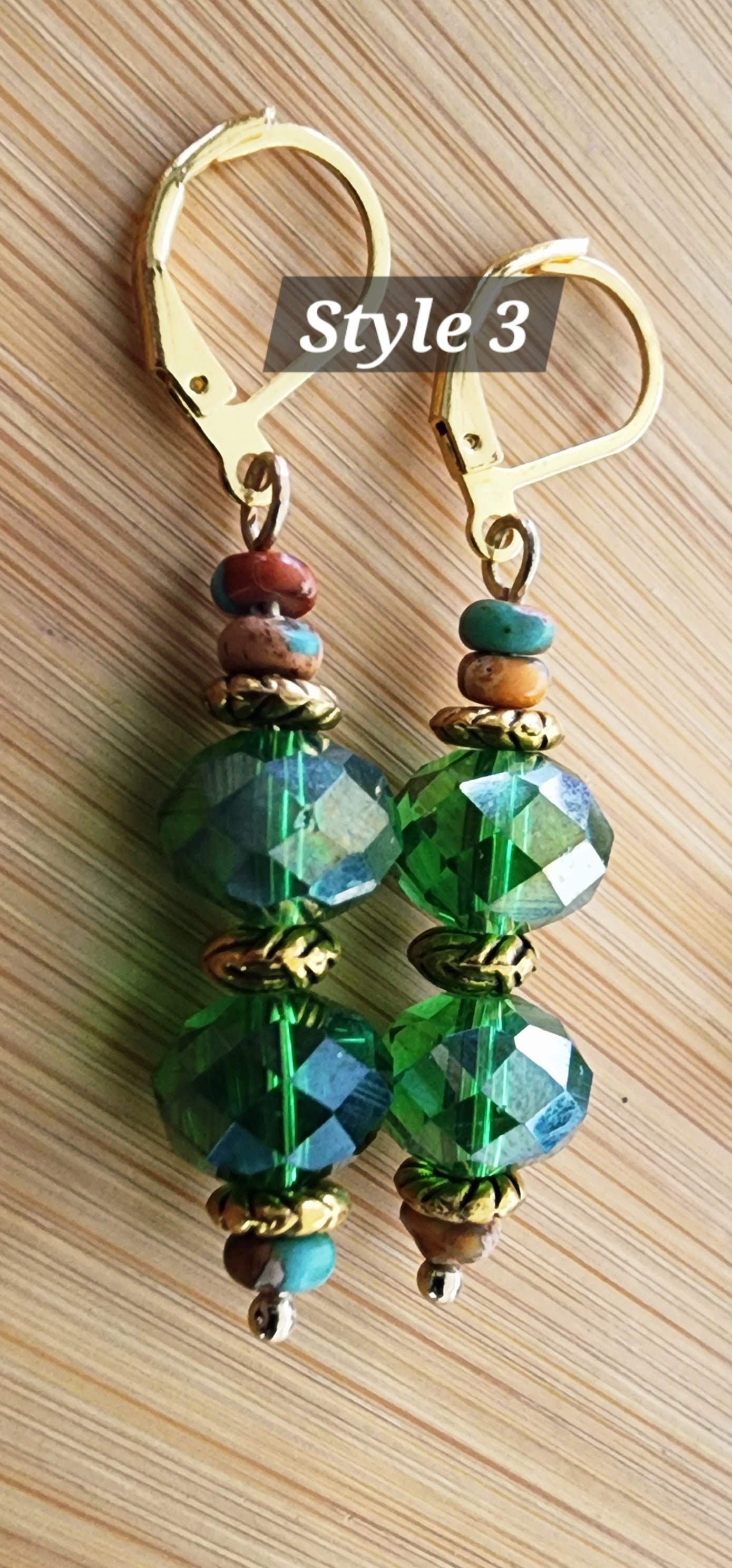 Serene Green Dewdrop Bracelet and Earring Set Bead From The Heart Creations