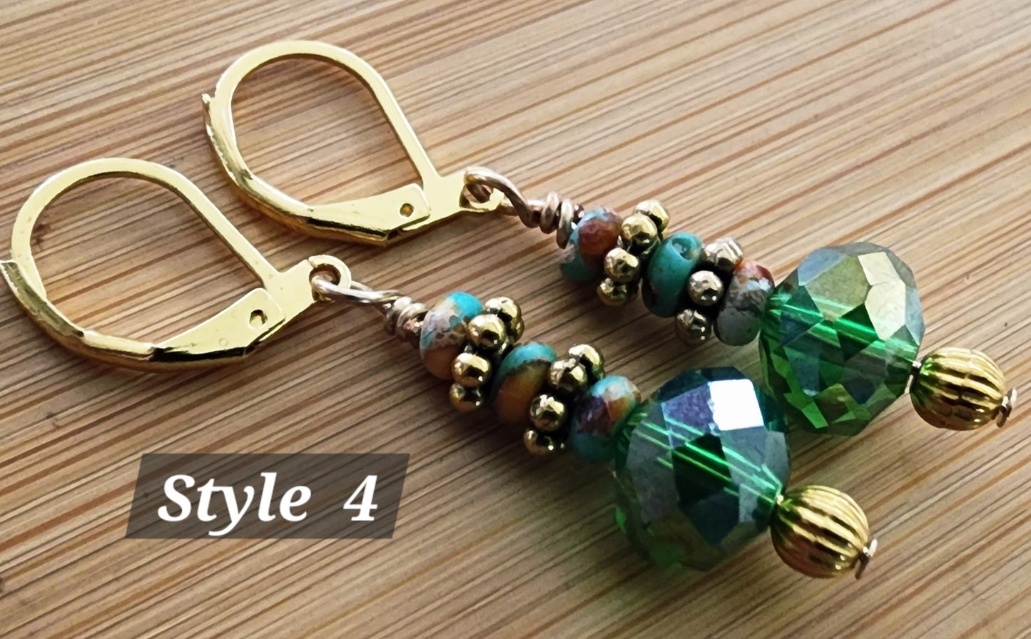Serene Green Dewdrop Bracelet and Earring Set Bead From The Heart Creations