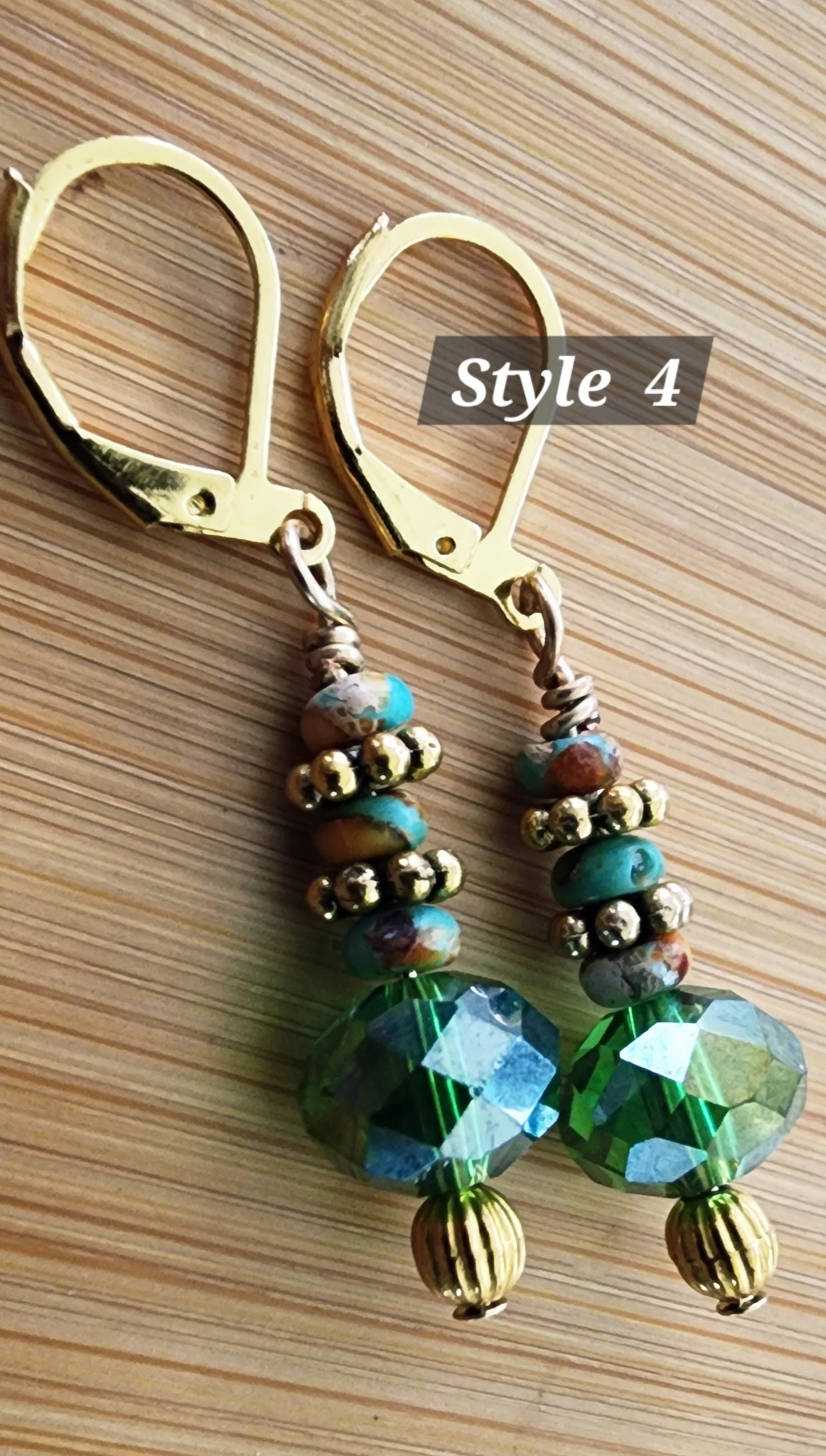 Serene Green Dewdrop Bracelet and Earring Set Bead From The Heart Creations