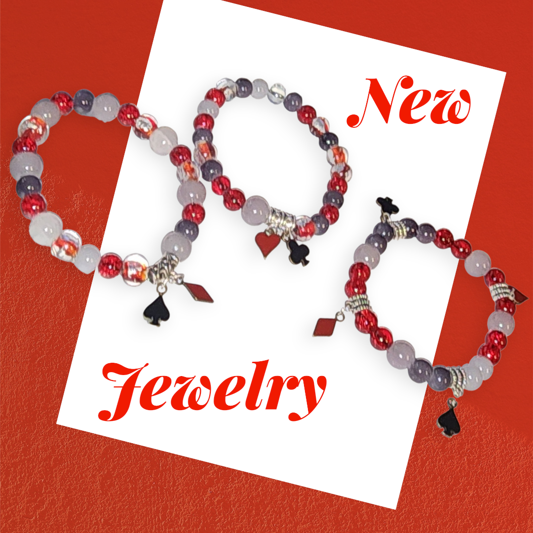 ♠️♥️♦️♣️ Lucky Hand Bracelet Set Bead From The Heart Creations