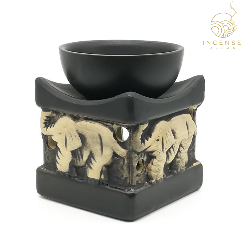 Ceramic Elephant Essential Oil Burner incenseocean
