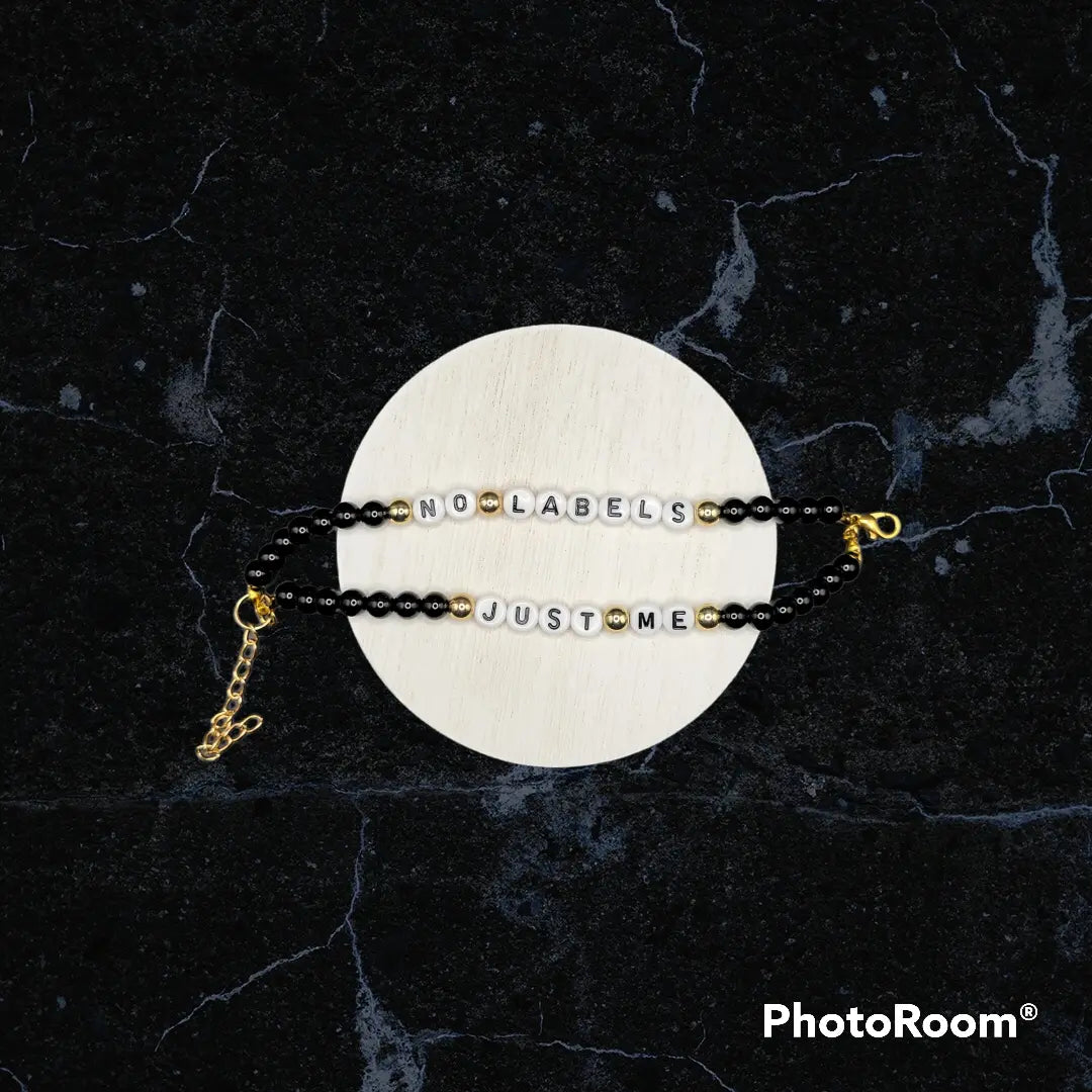 No labels, just me, expressive, beaded, double layer bracelet - Bead From The Heart Creations