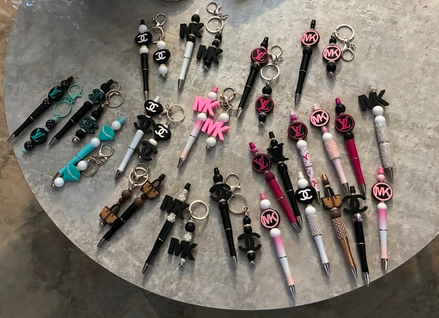 Fashion Diva Pen and Keychain Set Bead From The Heart Creations