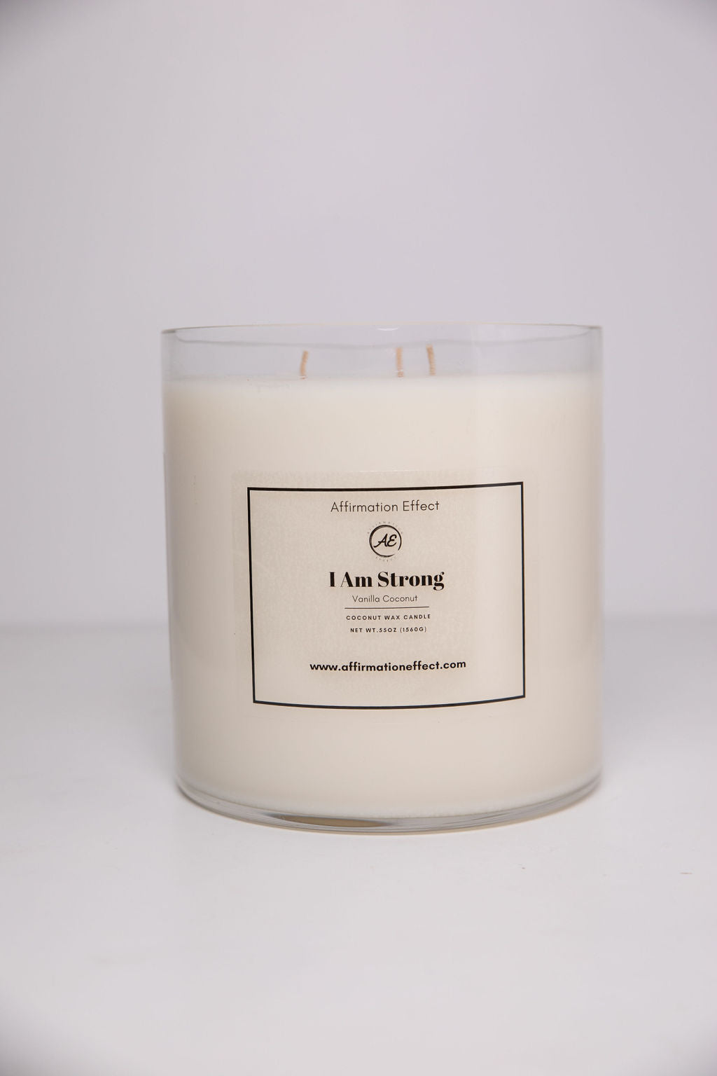 Vanilla Coconut "I Am Strong" Affirmation Candle- 17.5 oz Affirmation Effect