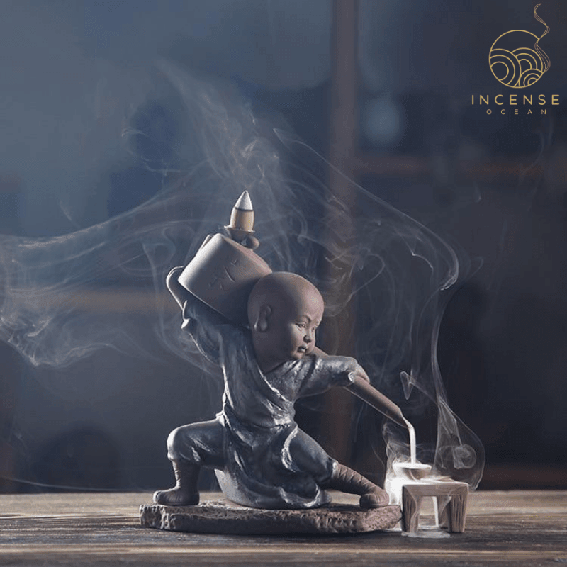 Zen Kung Fu Monk Incense Burner incenseocean