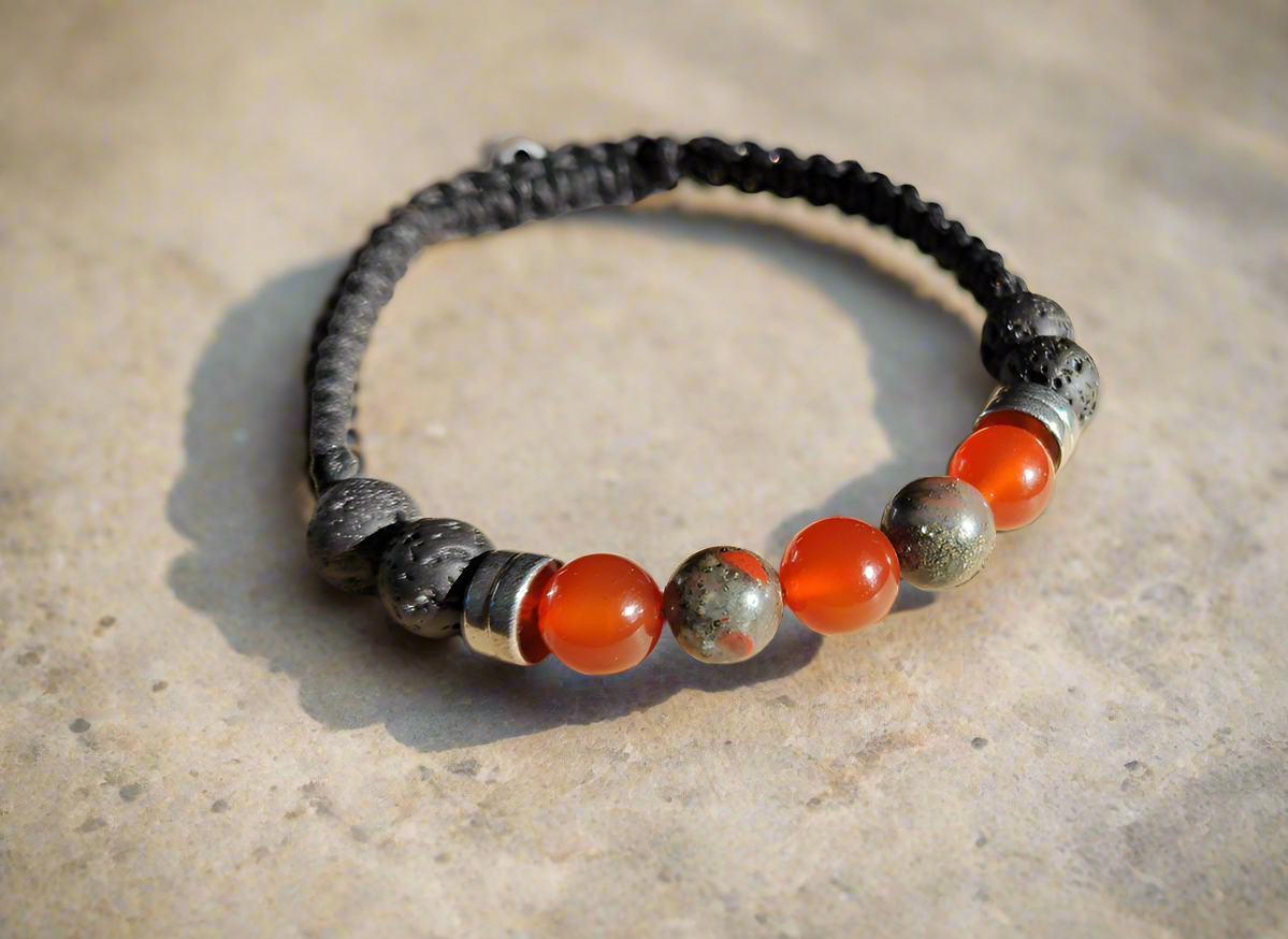 Blood stone, carnelian, lava stones Bead From The Heart Creations