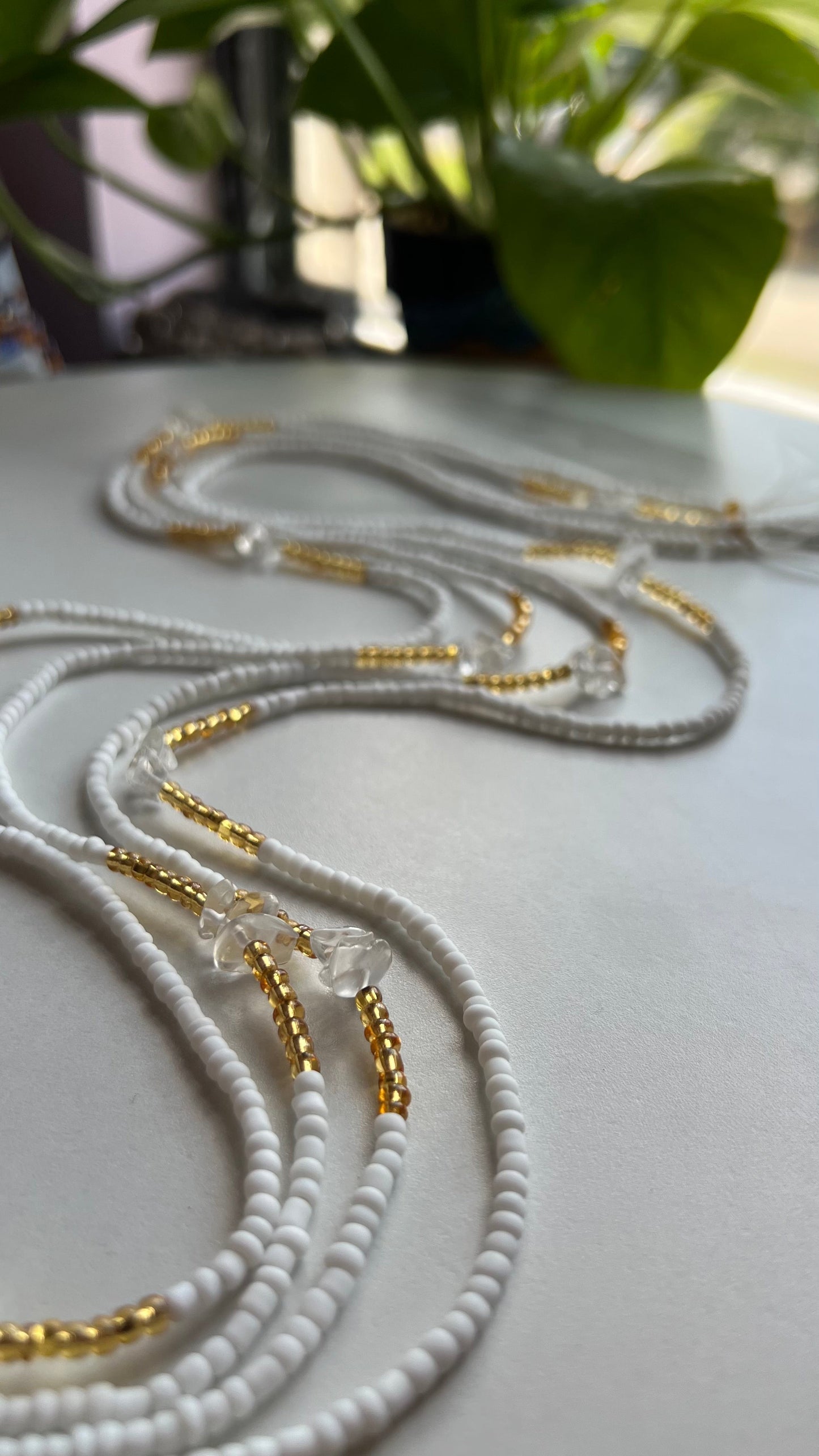White + Quartz Journey Waist Beads