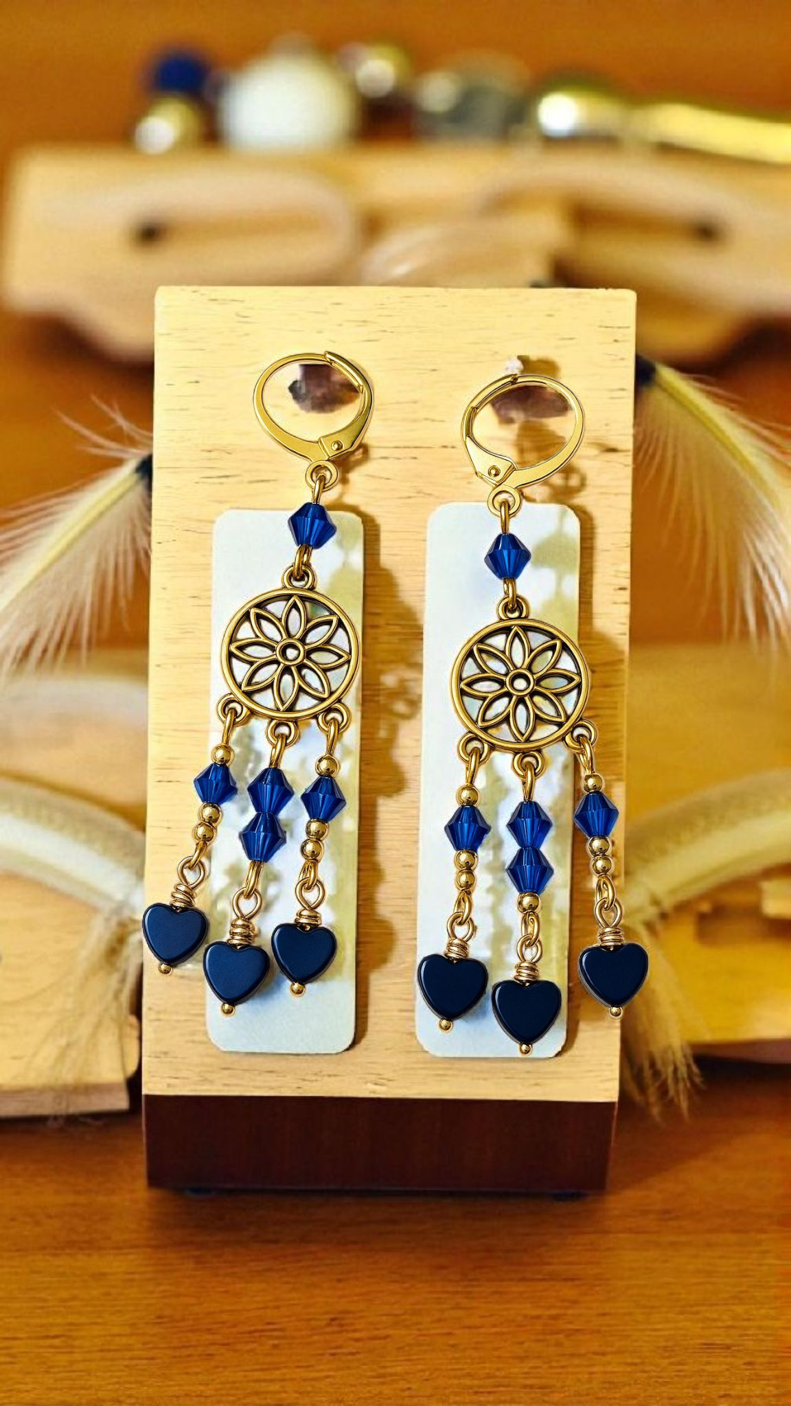 Sapphire-Blue Dream Mandala Earrings Bead From The Heart Creations