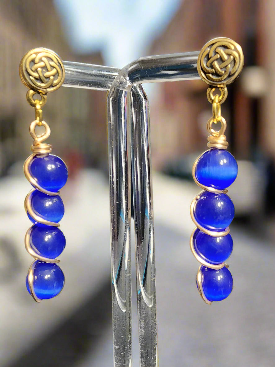 Celtic Blue Treasure Earrings Bead From The Heart Creations