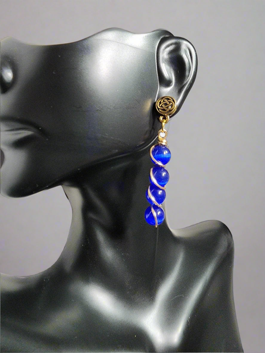 Celtic Blue Treasure Earrings Bead From The Heart Creations