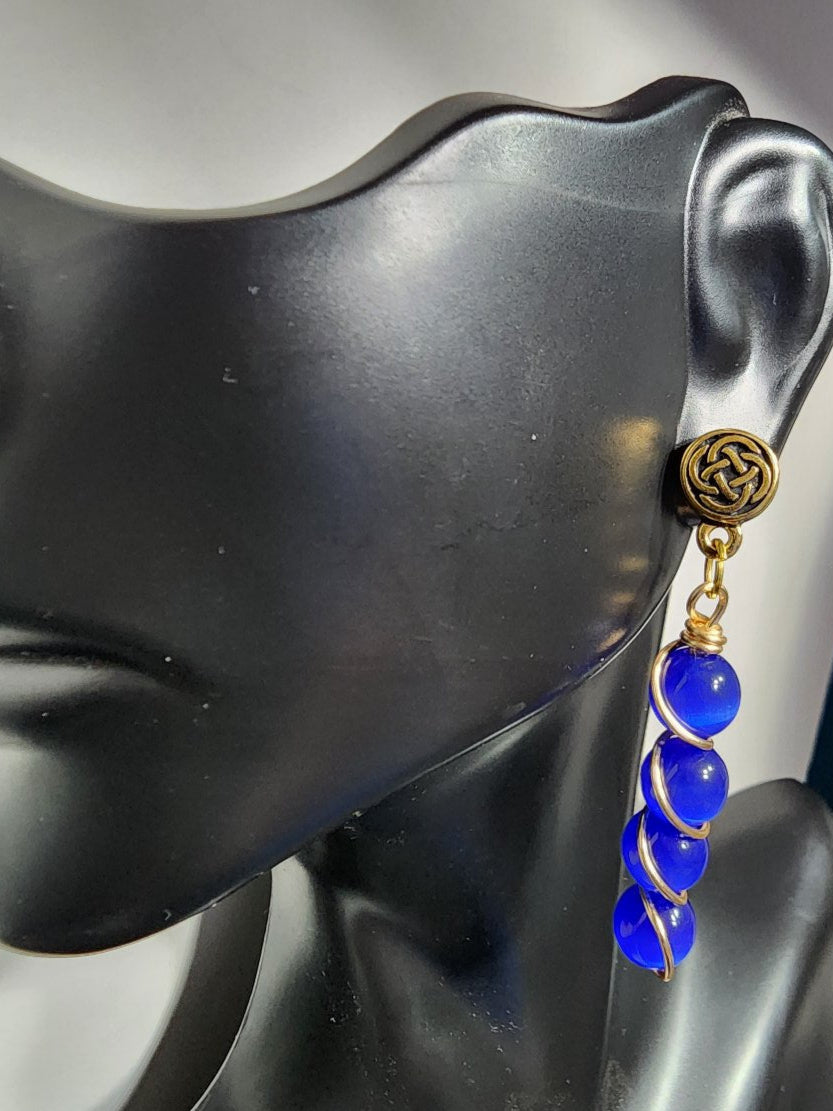 Celtic Blue Treasure Earrings Bead From The Heart Creations