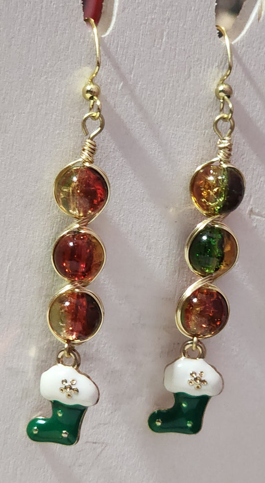 'Tis the Season, Multicolor Bead Earrings Bead From The Heart Creations