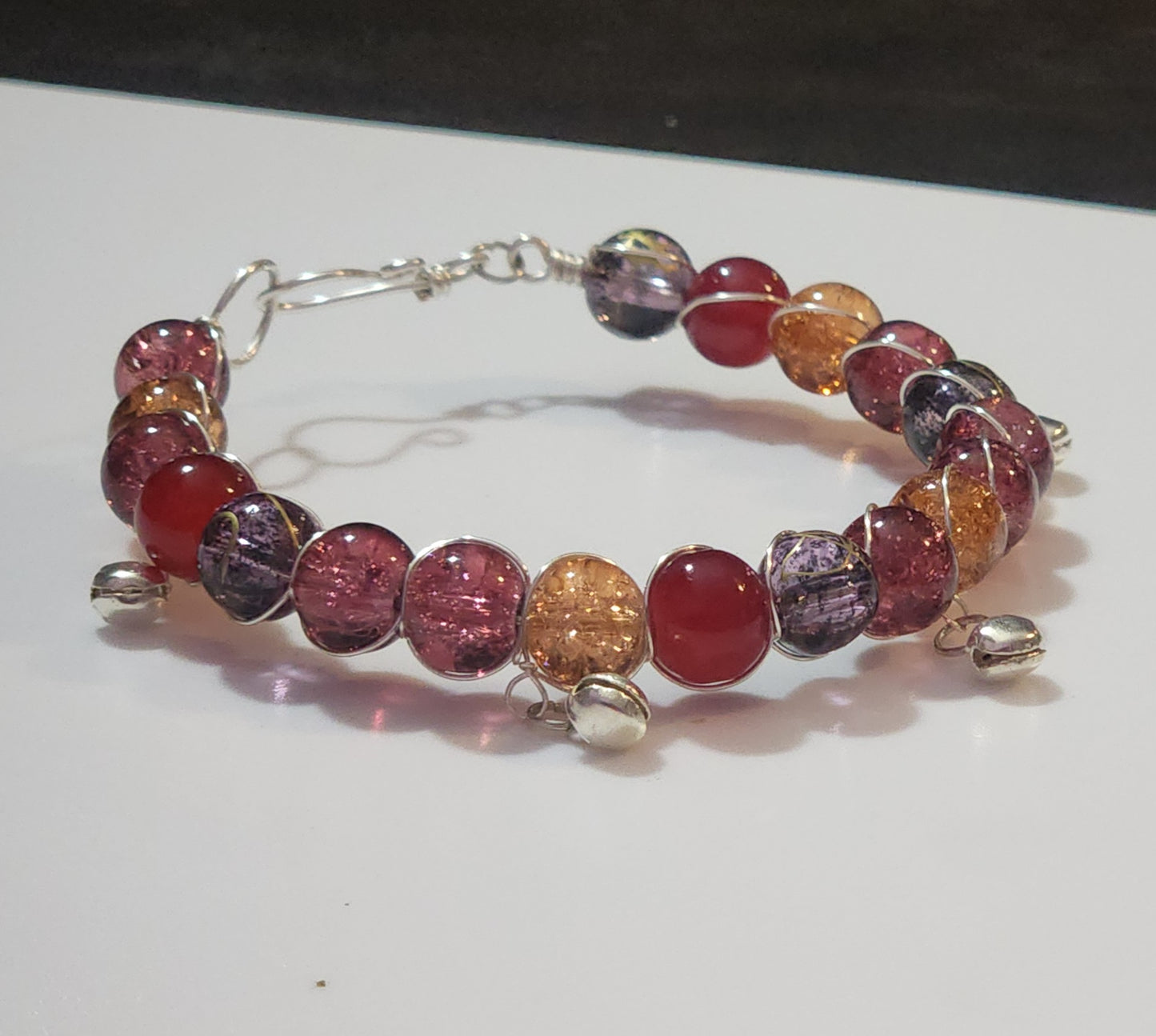 Wire-wrapped jingle bracelet Bead From The Heart Creations