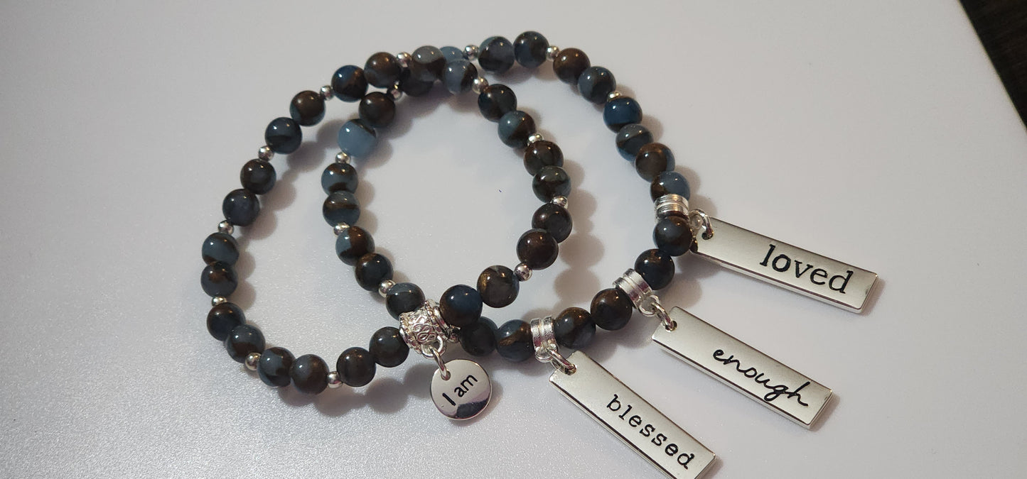 "I am" Bracelet Set Bead From The Heart Creations