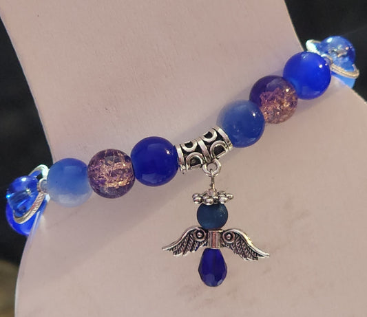 Blue Angel Stretch Bracelet Bead From The Heart Creations