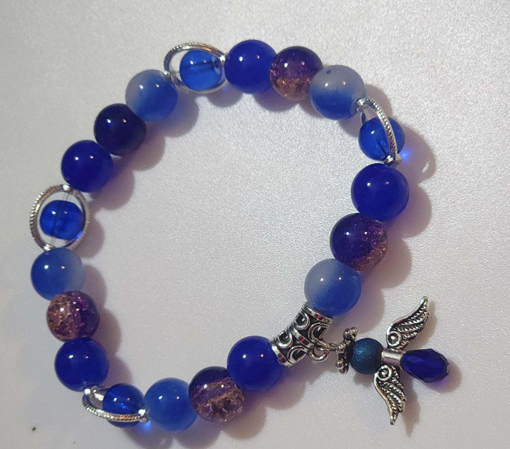 Blue Angel Stretch Bracelet Bead From The Heart Creations