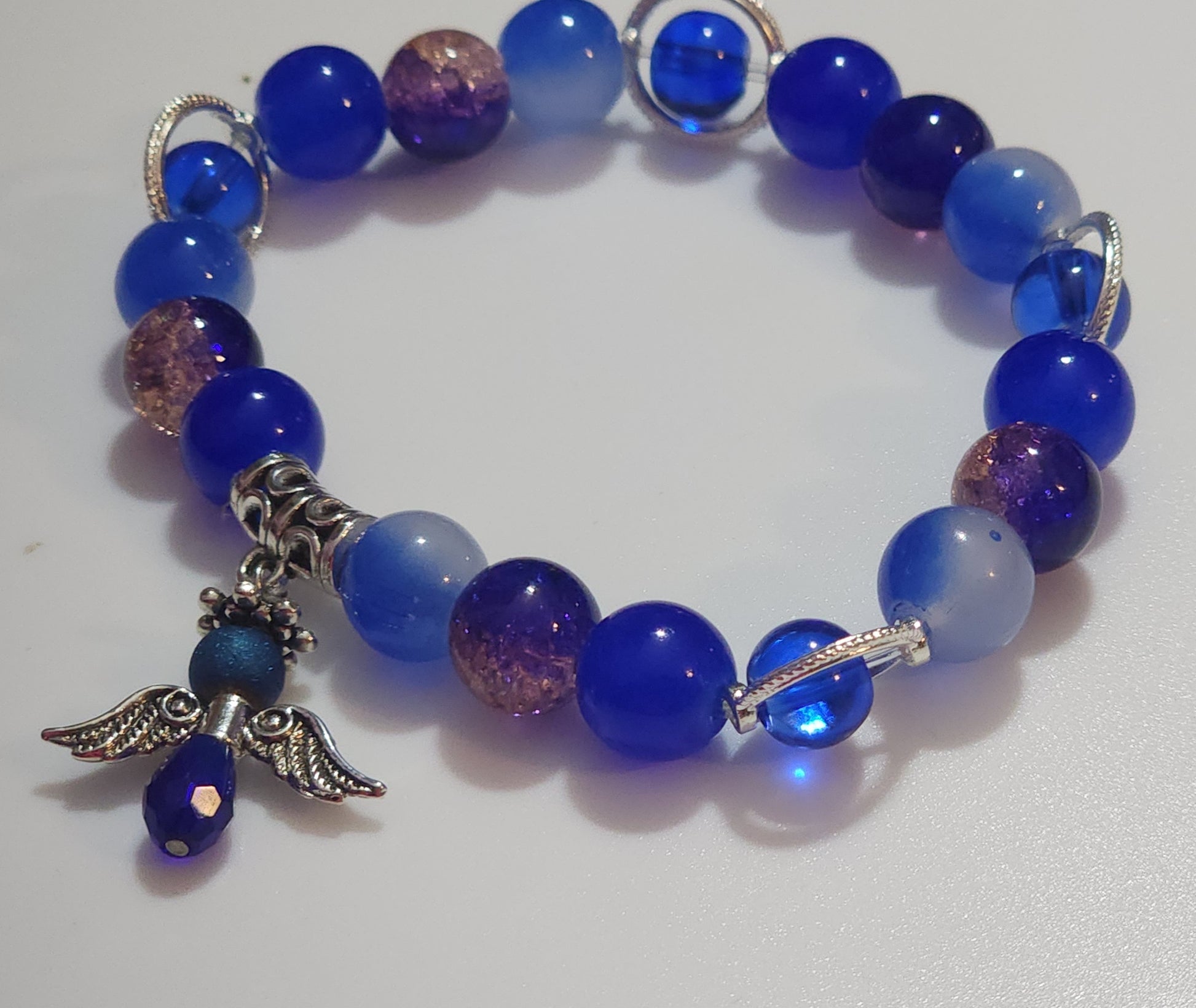 Blue Angel Stretch Bracelet Bead From The Heart Creations