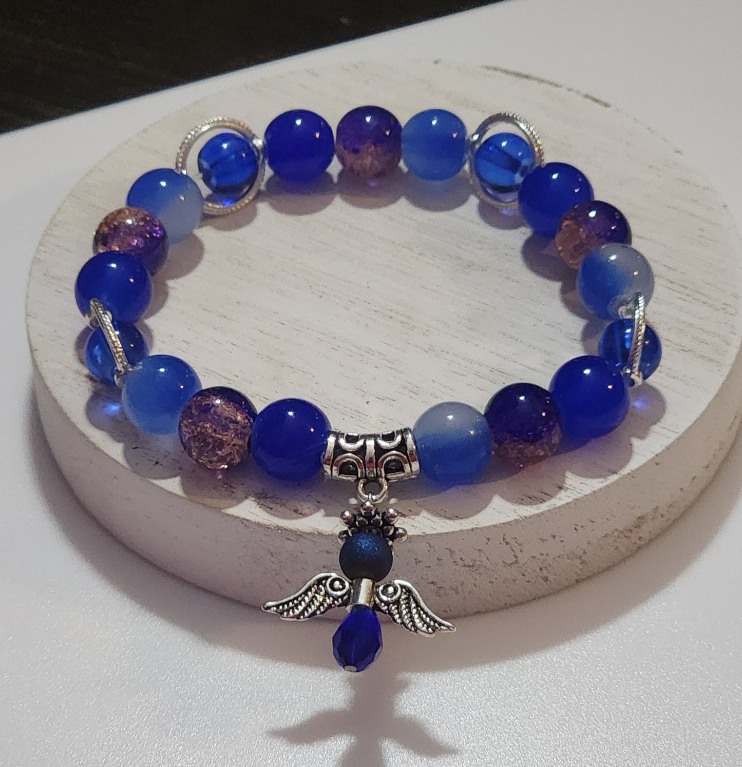 Blue Angel Stretch Bracelet Bead From The Heart Creations