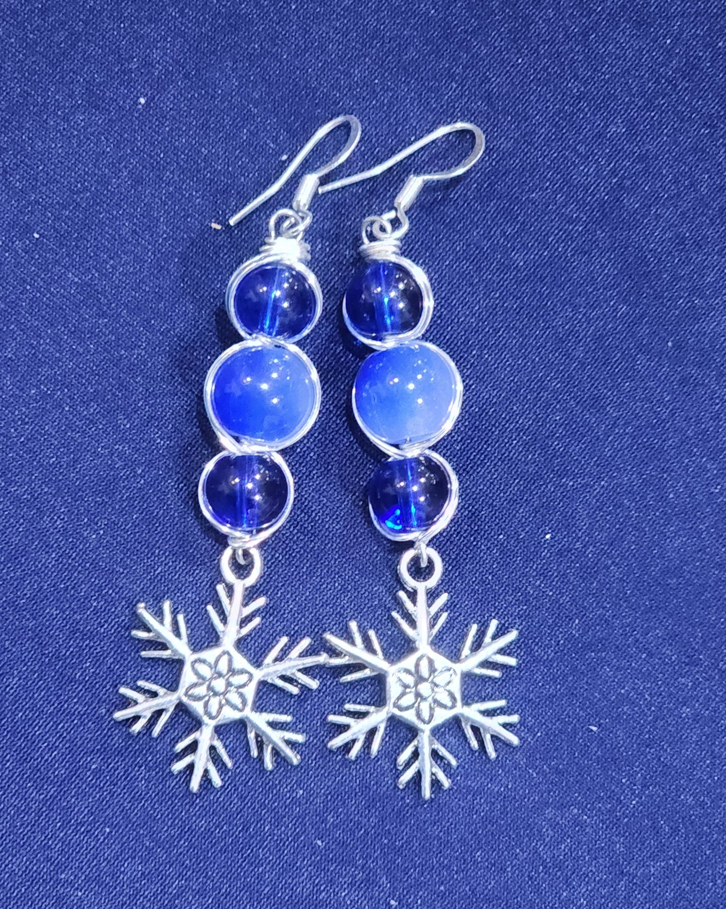 Blue Sky Snowflake Earrings Bead From The Heart Creations