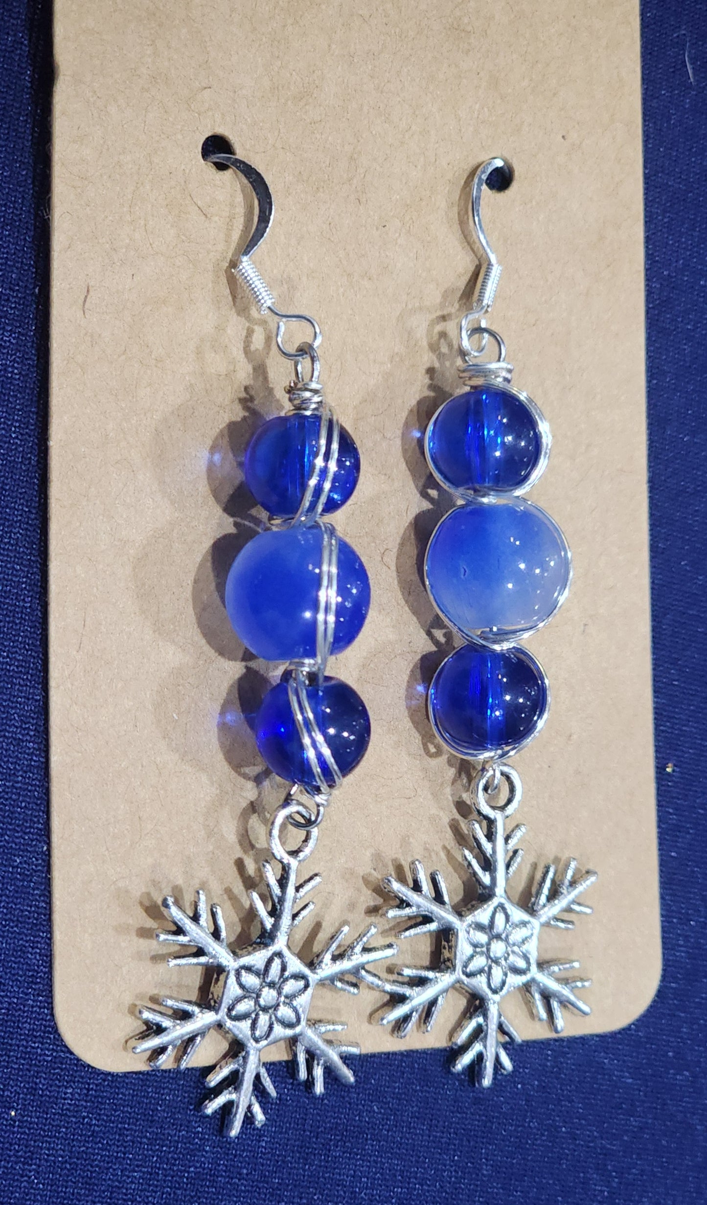 Blue Sky Snowflake Earrings Bead From The Heart Creations