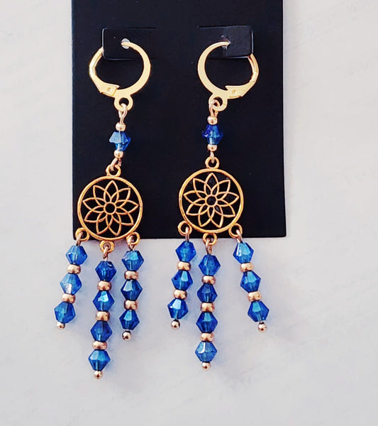 Sapphire-Blue Dream Mandala Earrings Bead From The Heart Creations