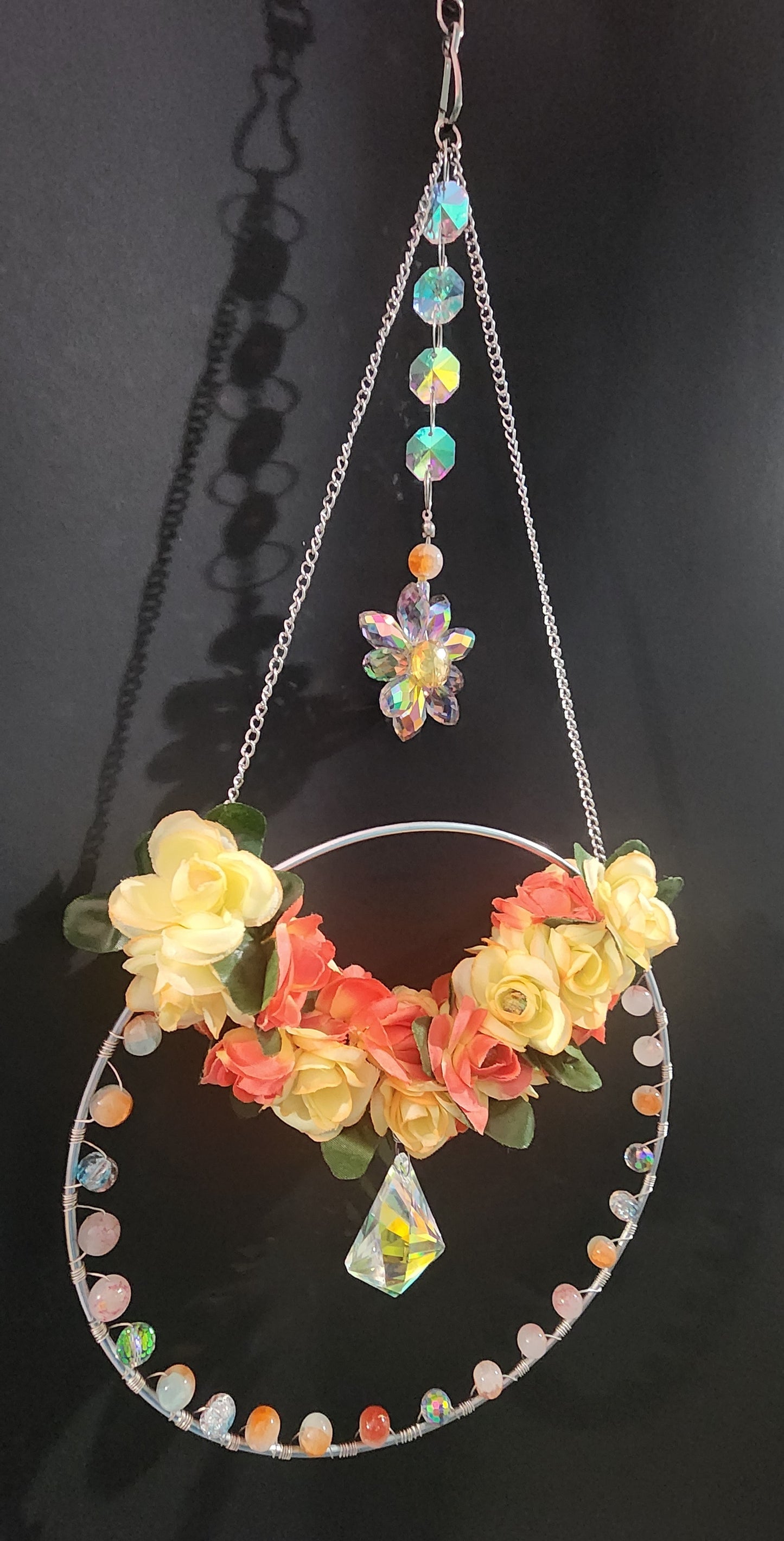 Floral Sunrise Crystal Suncatcher ⭐