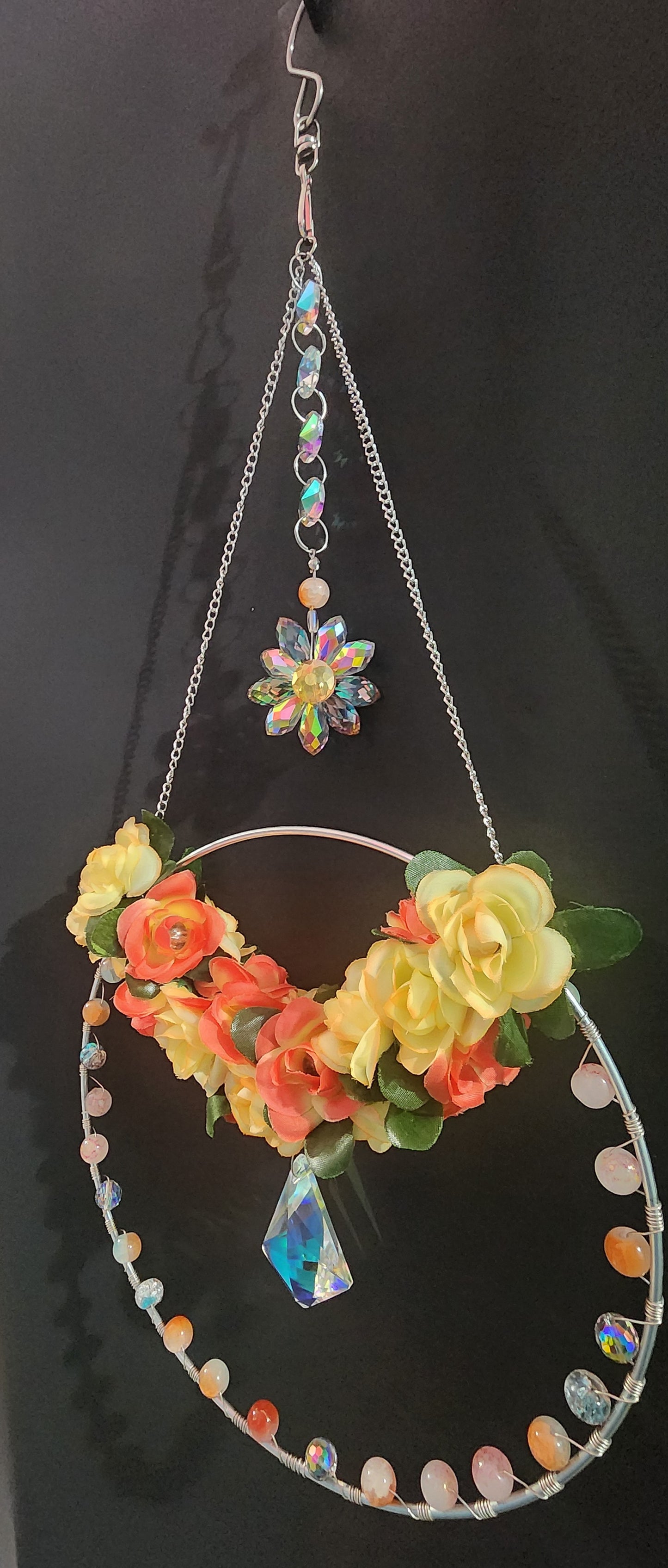Floral Sunrise Crystal Suncatcher ⭐