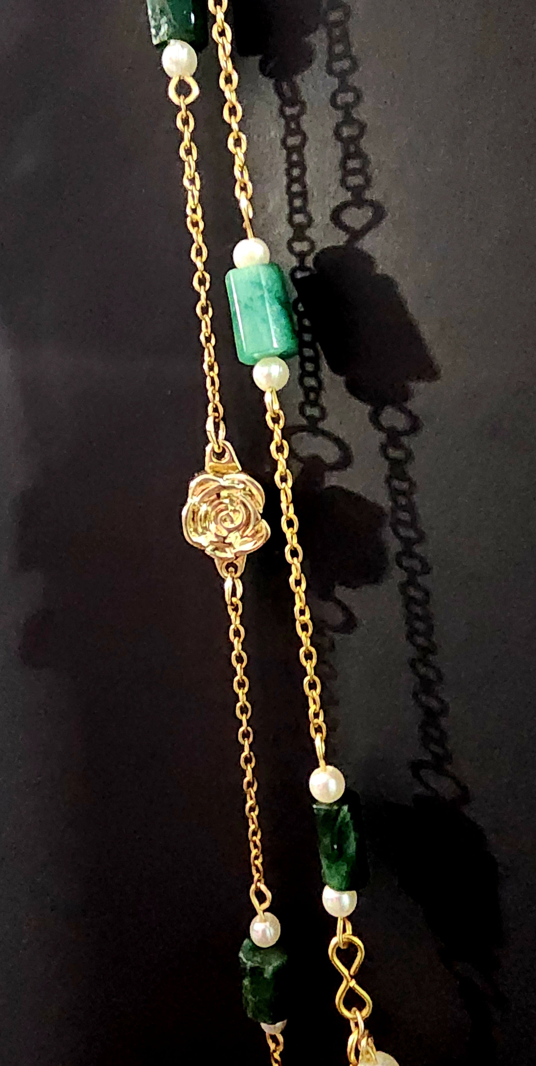 Emerald Grace Pearl Cross Necklace Bead From The Heart Creations