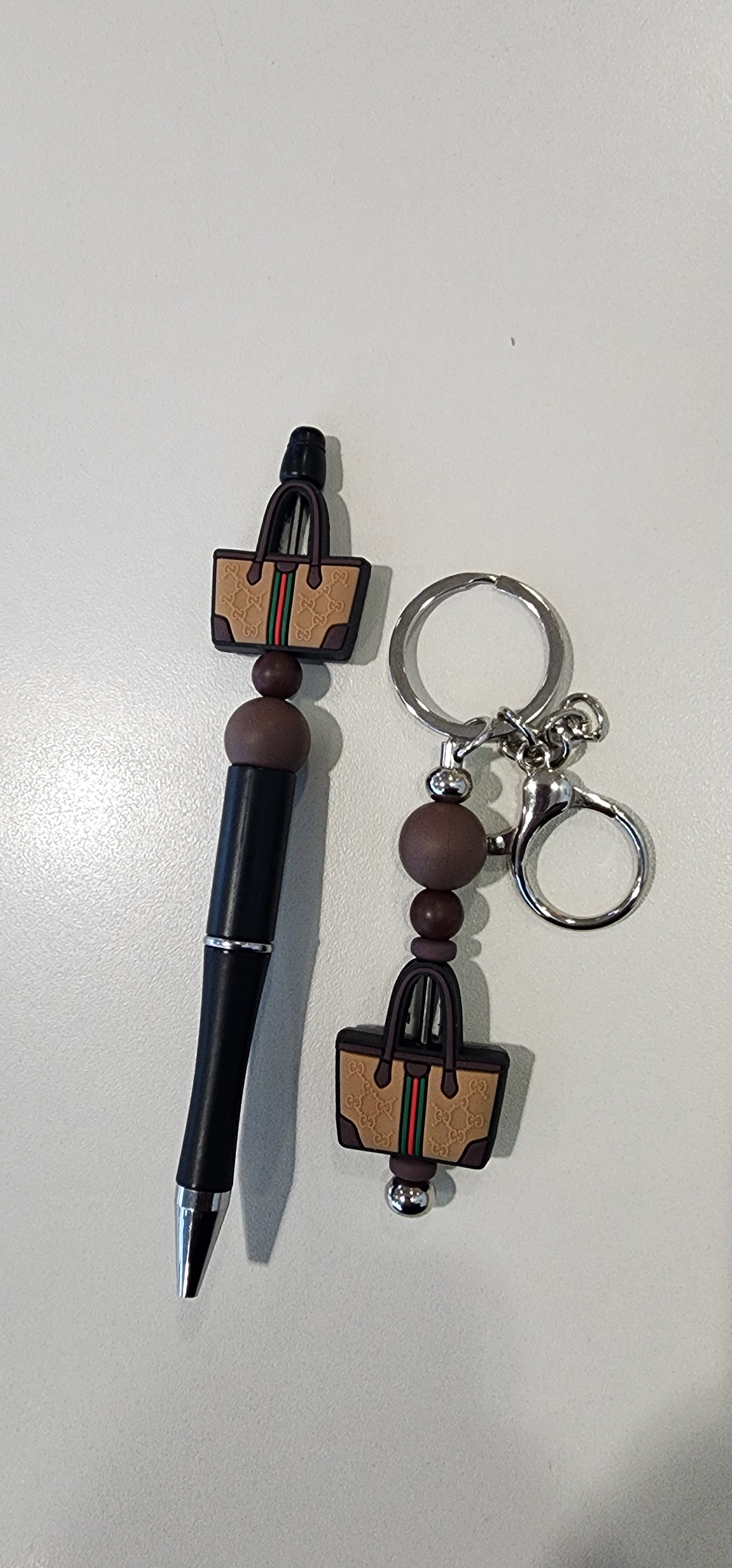 Fashion Diva Pen and Keychain Set Bead From The Heart Creations