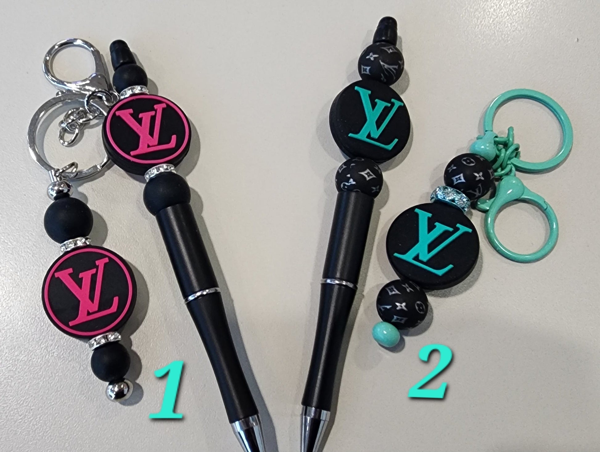 Fashion Diva Pen and Keychain Set Bead From The Heart Creations
