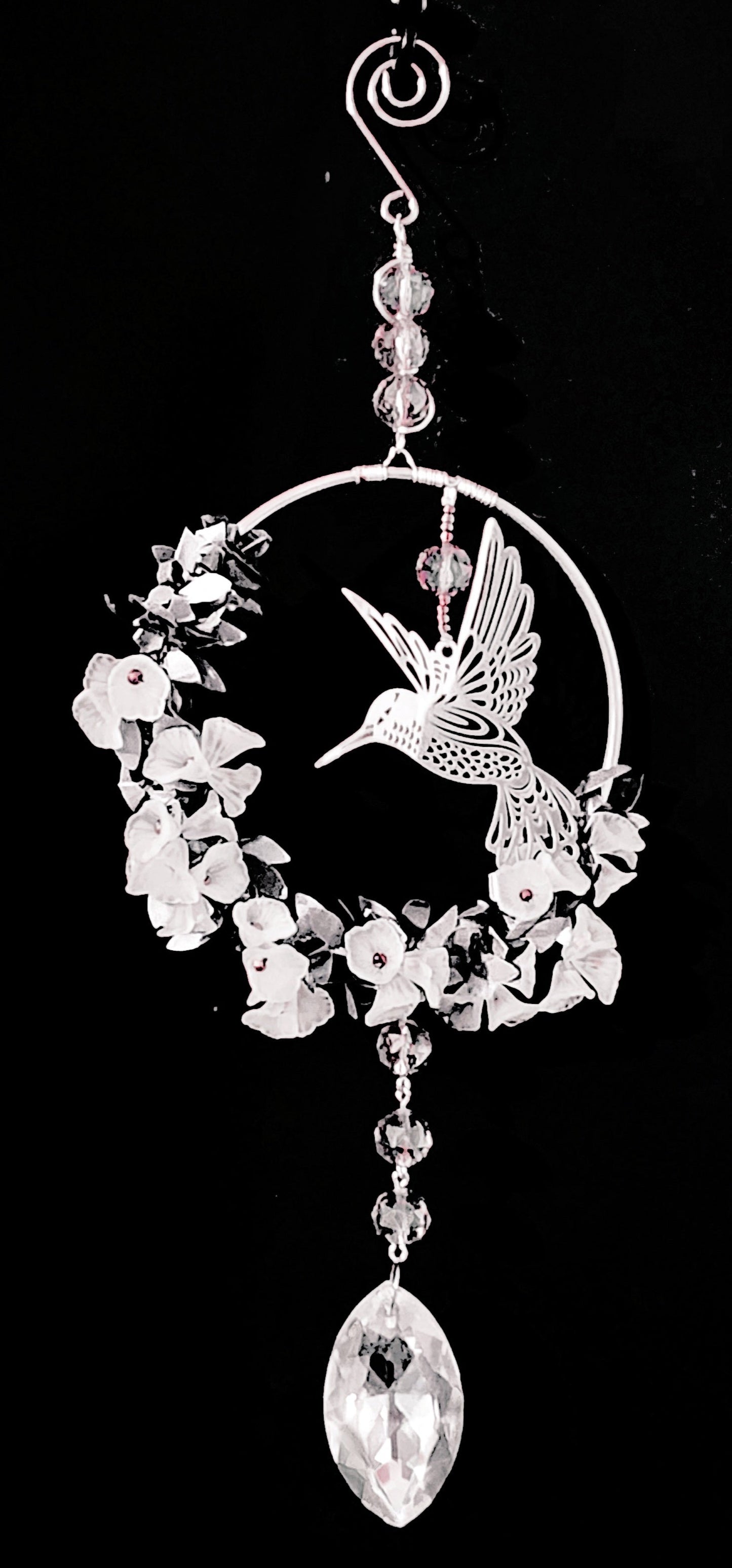 Whispering Garden Hummingbird Crystal Suncatcher Bead From The Heart Creations