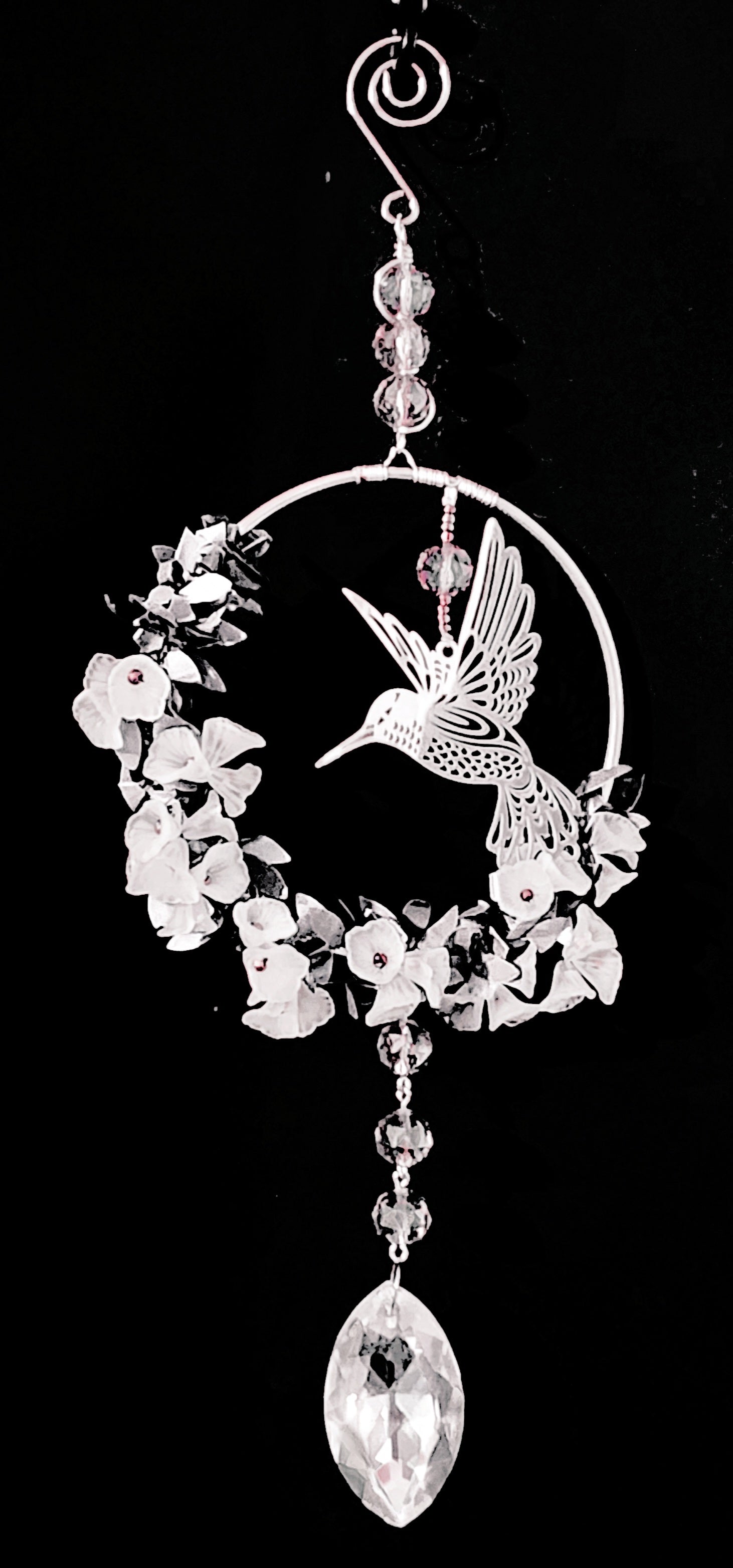 Whispering Garden Hummingbird Crystal Suncatcher Bead From The Heart Creations