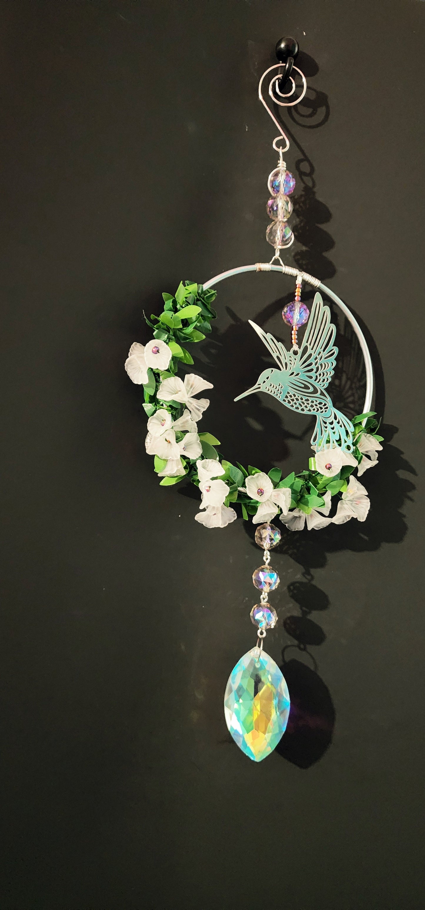 Whispering Garden Hummingbird Crystal Suncatcher Bead From The Heart Creations