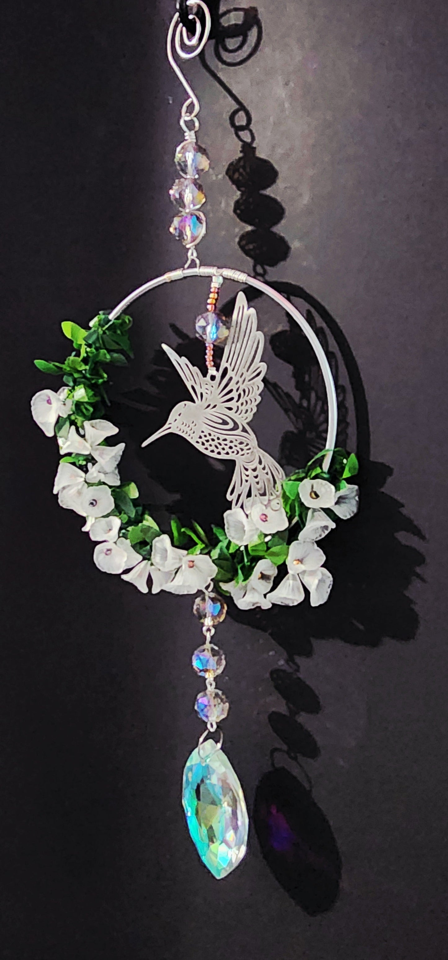 Whispering Garden Hummingbird Crystal Suncatcher Bead From The Heart Creations
