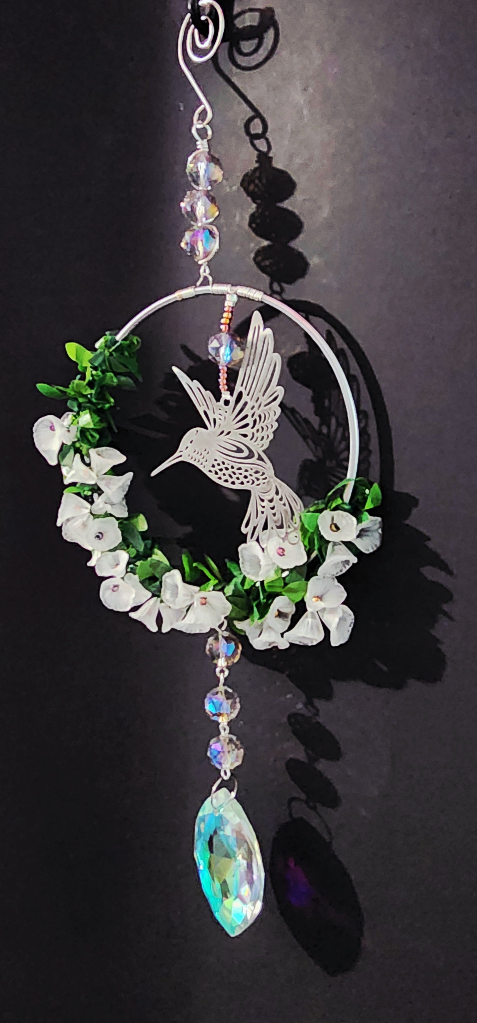 Whispering Garden Hummingbird Crystal Suncatcher Bead From The Heart Creations