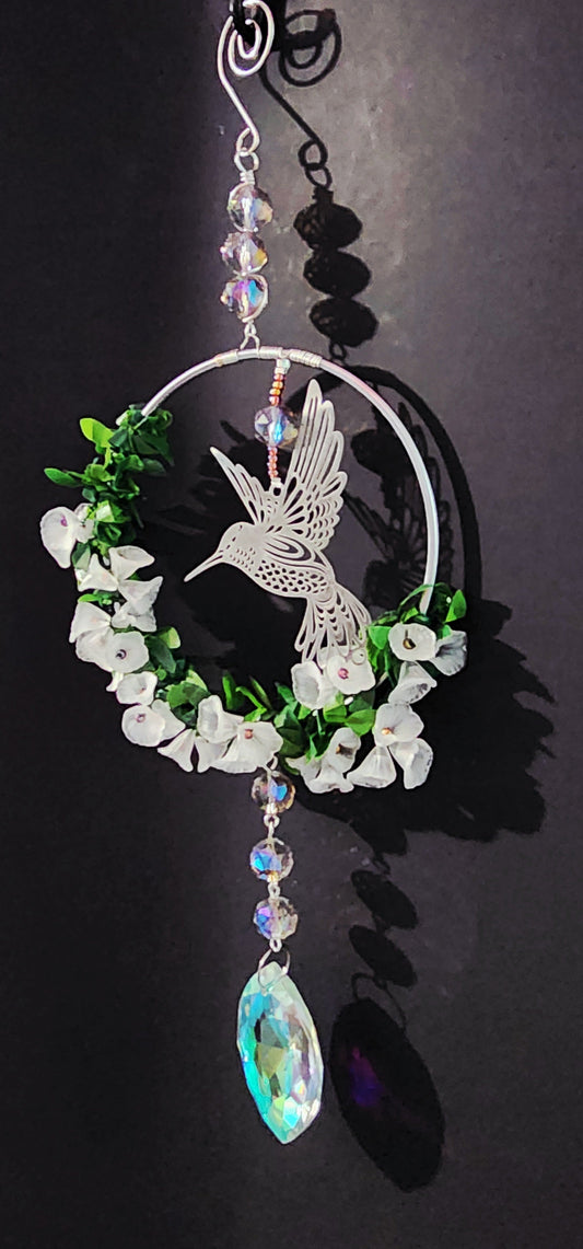 Whispering Garden Hummingbird Crystal Suncatcher Bead From The Heart Creations