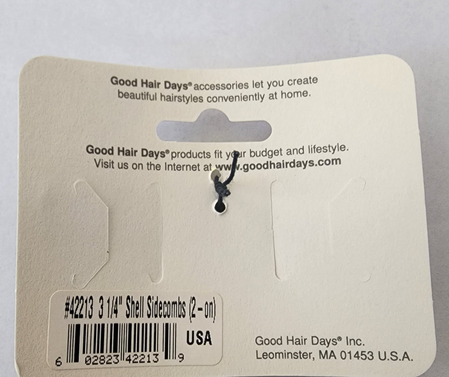 Good Hair Days 3 1/4" Shell Colored Sidecomb (2-pack) Bead From The Heart Creations