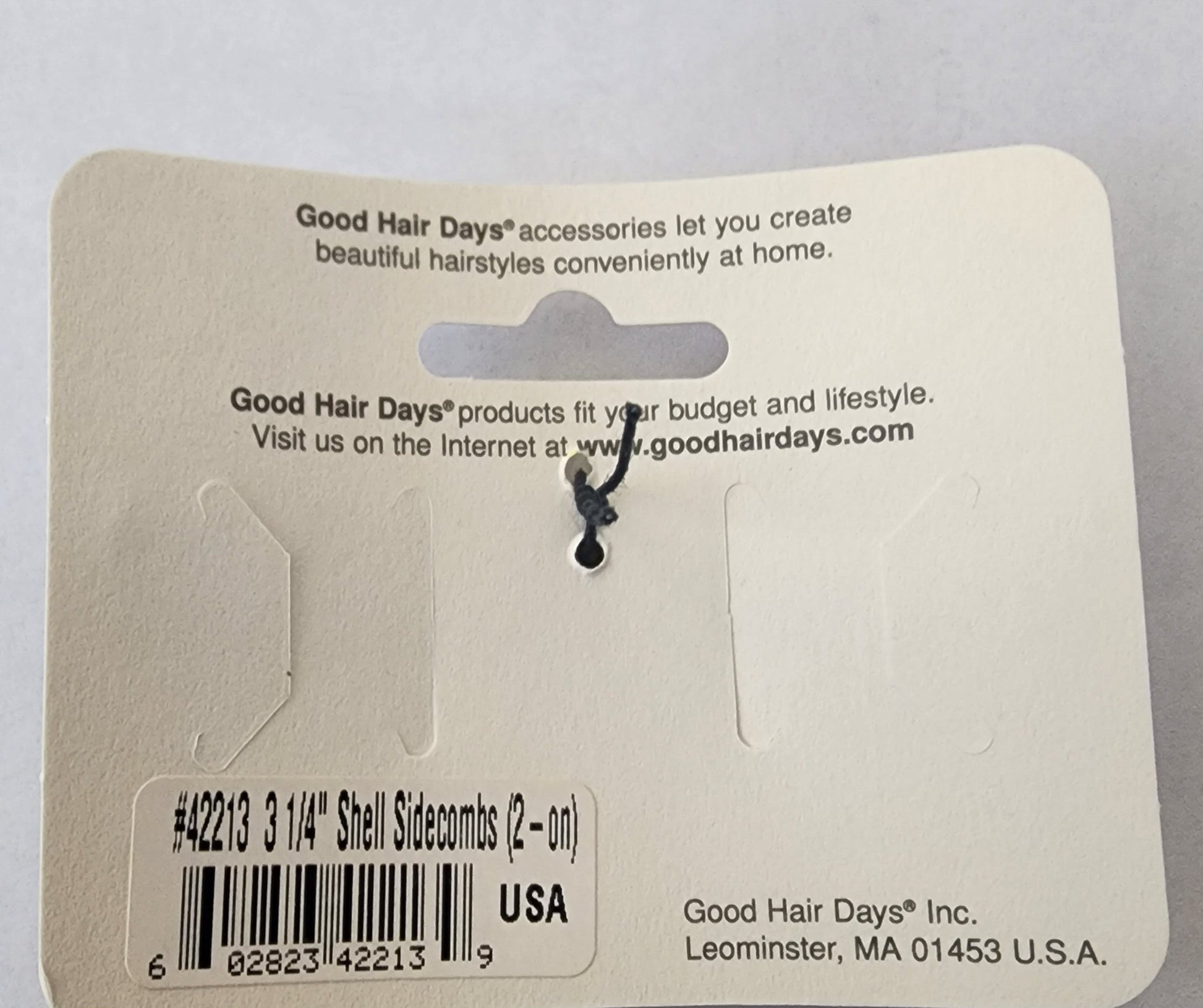Good Hair Days 3 1/4" Shell Colored Sidecomb (2-pack) Bead From The Heart Creations