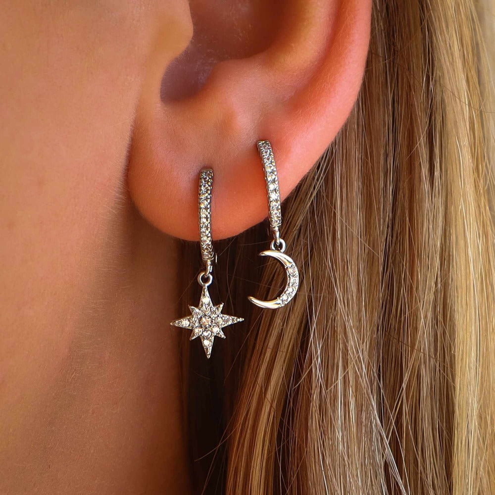 Star & Moon Huggie Earrings Aryenne Jewelry & Suncatchers