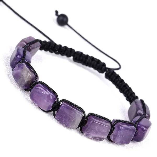 Amethyst Cube Bead Adjustable Bracelet It's Your Journey LLC