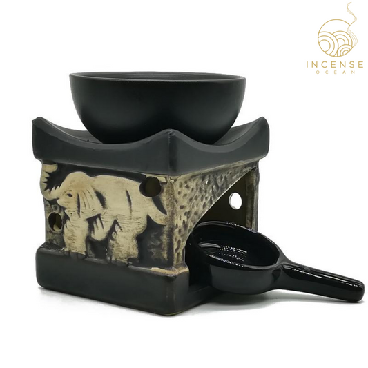 Ceramic Elephant Essential Oil Burner incenseocean