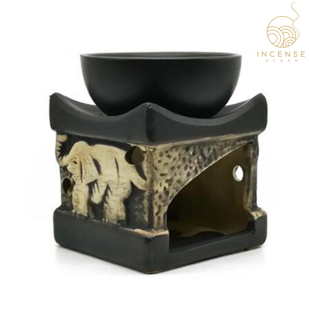 Ceramic Elephant Essential Oil Burner incenseocean