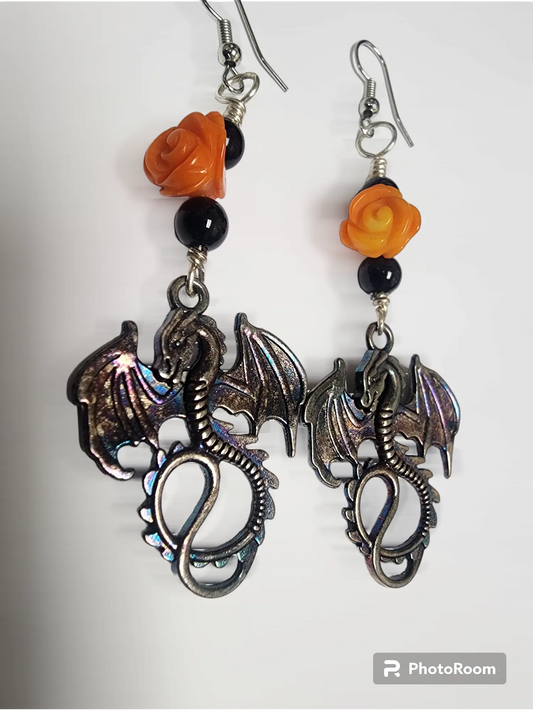 Dragon Earrings Bead From The Heart Creations
