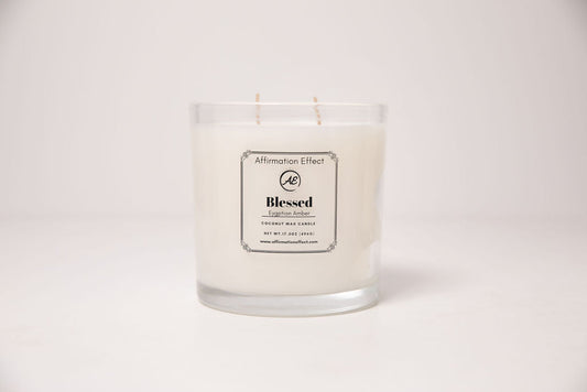 Egyptian Amber "Blessed" Affirmation Candle -  17.5 oz Affirmation Effect