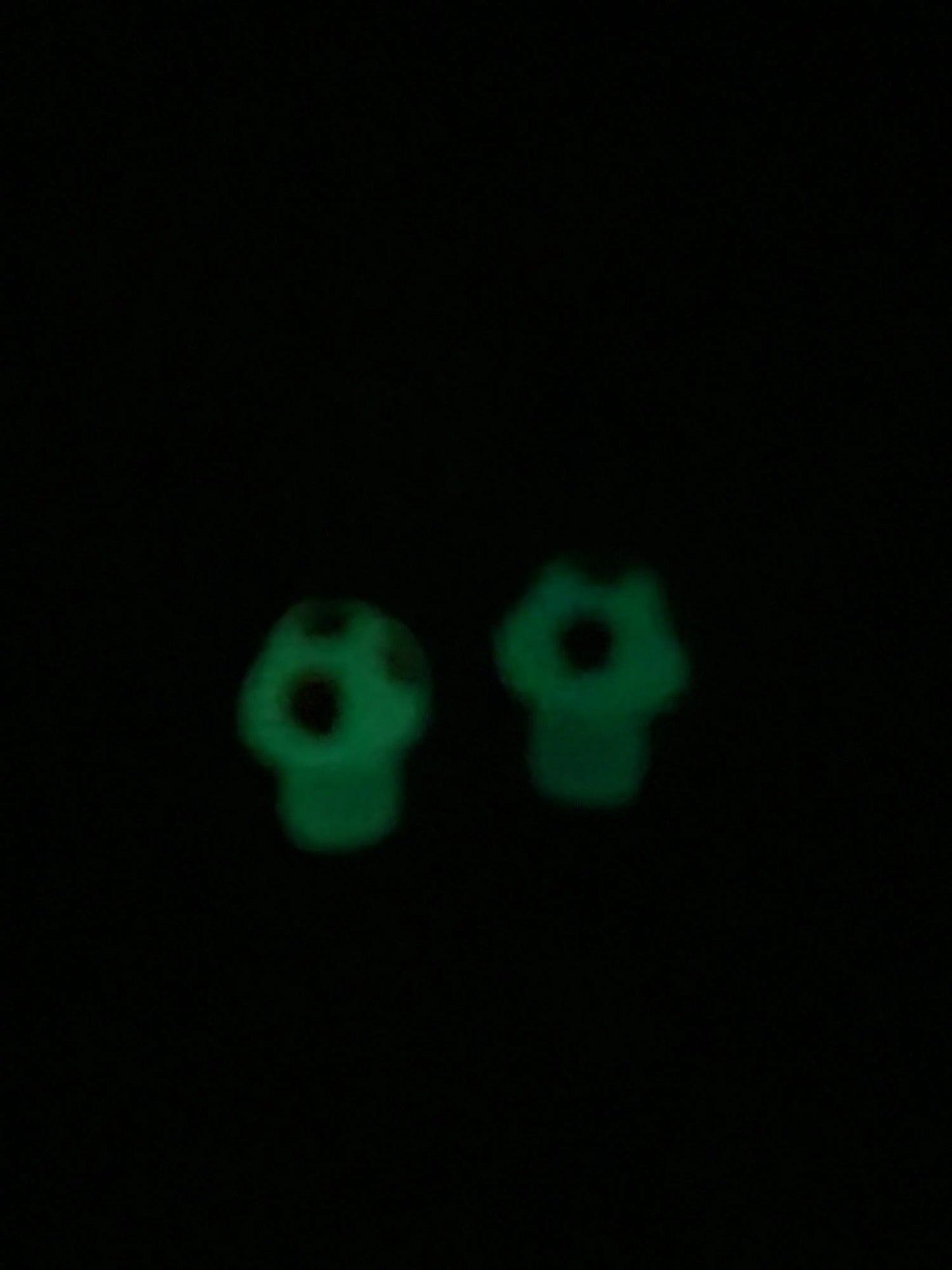 Glow in the dark mushroom earrings - Bead From The Heart Creations