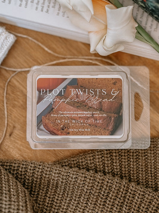 Plot Twists & Pumpkin Bread Wax Melt In the Wick of Time